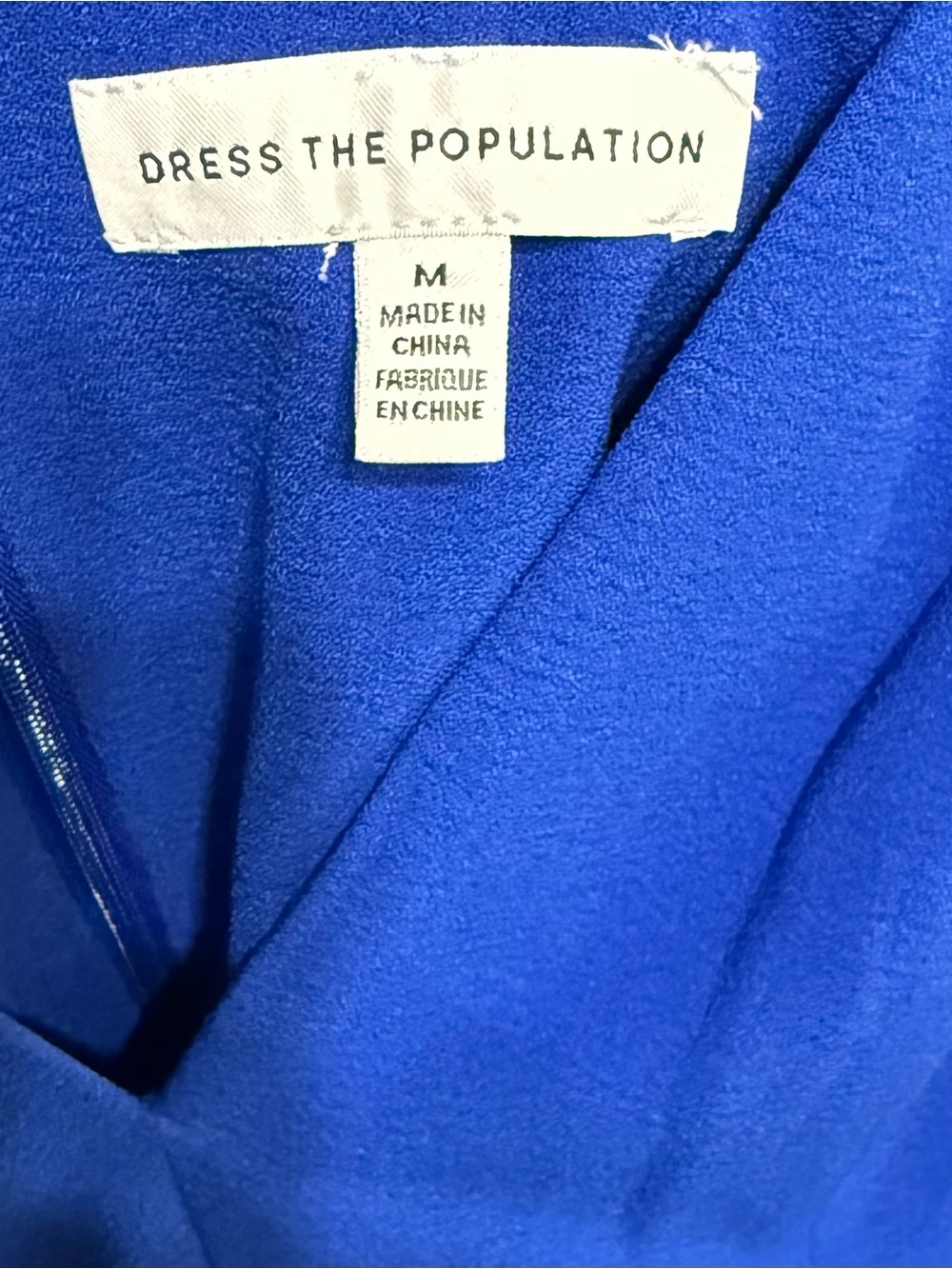 Dress The Population Corey Chiffon Fit & Flare Cocktail Dress Blue Size M - Picture 5 of 6